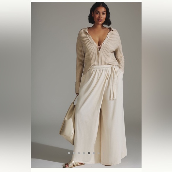 Daily Practice Pants - Anthropologie  Cream Women's Pants casual pull on cross over